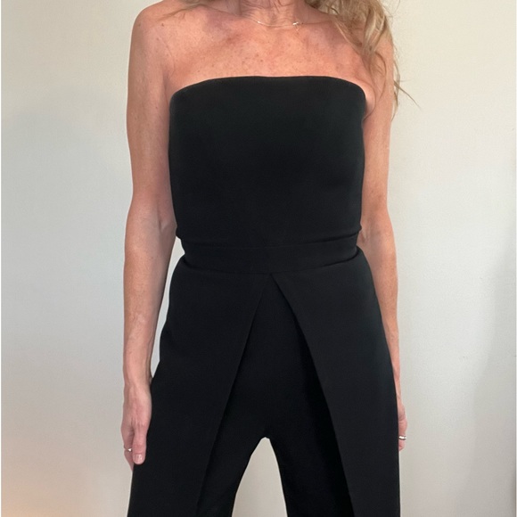Alexis strapless wide leg skirt overlay style jumpsuit - Picture 10 of 13